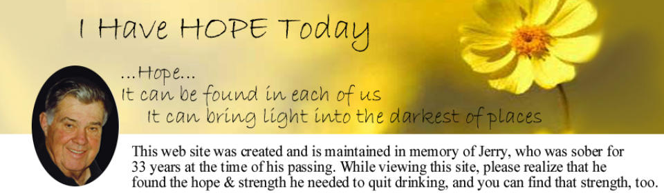 I Have Hope Today -- Recovering from alcoholism